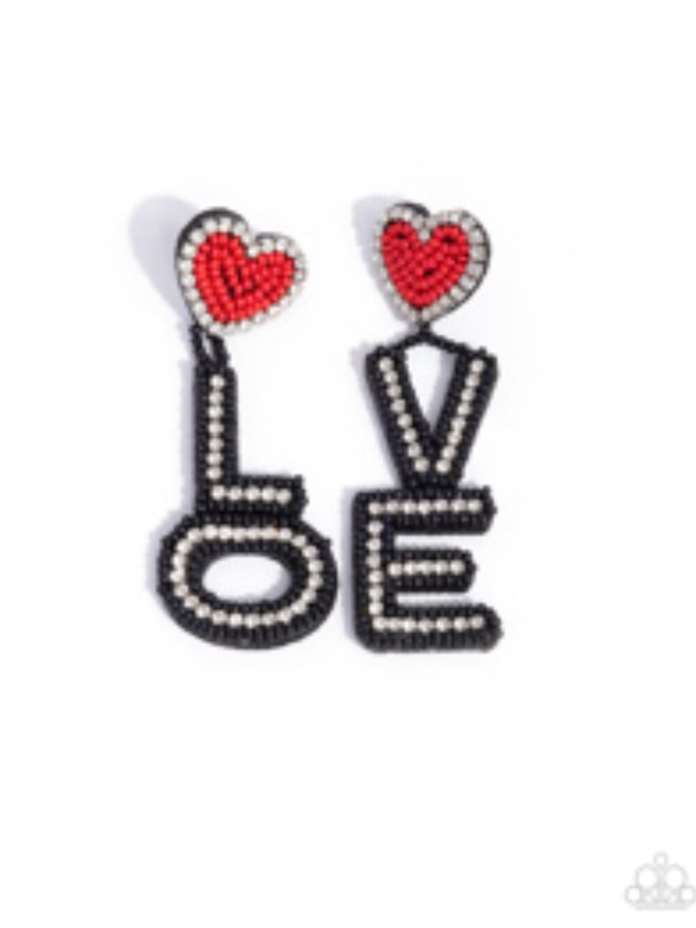 Paparazzi Earring ~ Visible Valentines - Black